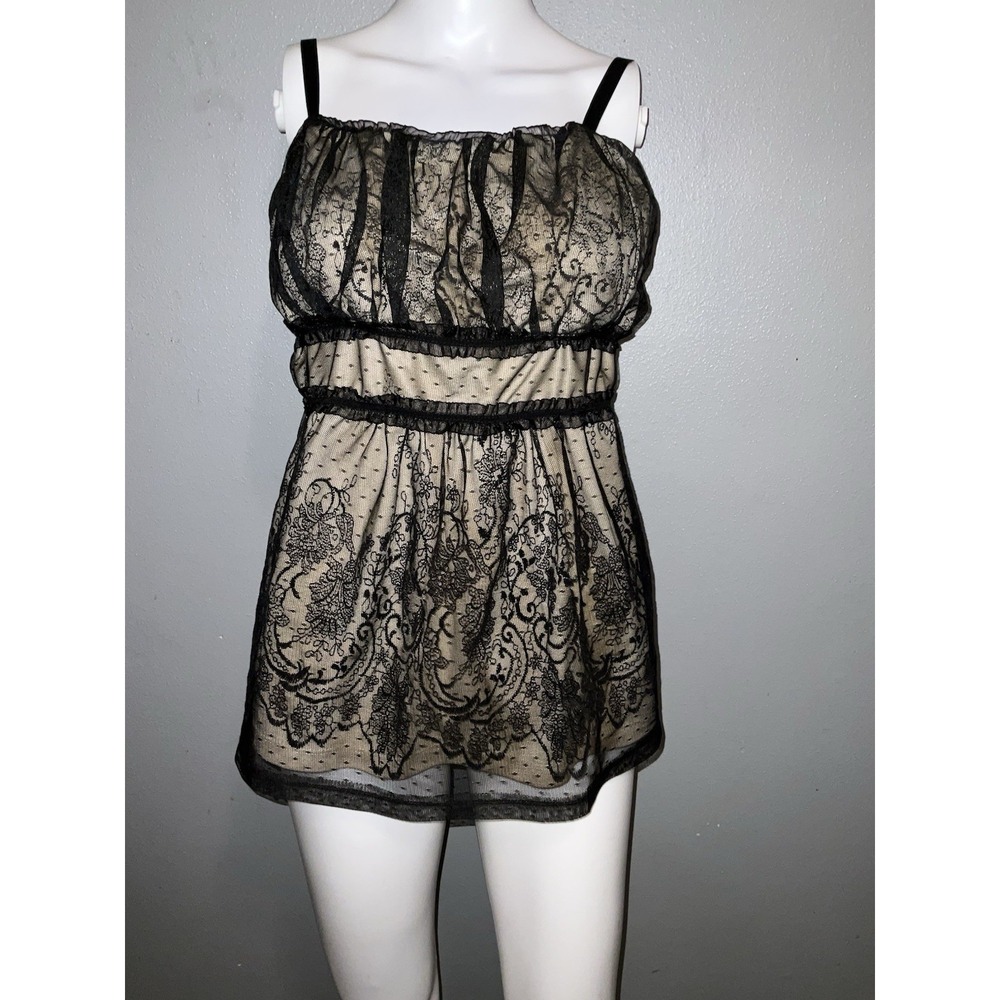 Vintage Torrid Whismy Dark Coquette Fairy Y2K Babydoll Mesh Overlay Black Sz 0